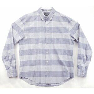 Bonobos Shirt Mens Medium Blue White Plaid Casual Standard Fit Button-Down